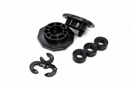 Kit 1 boccola chiusa da 16 mm , 3 gommini e 3 seeger